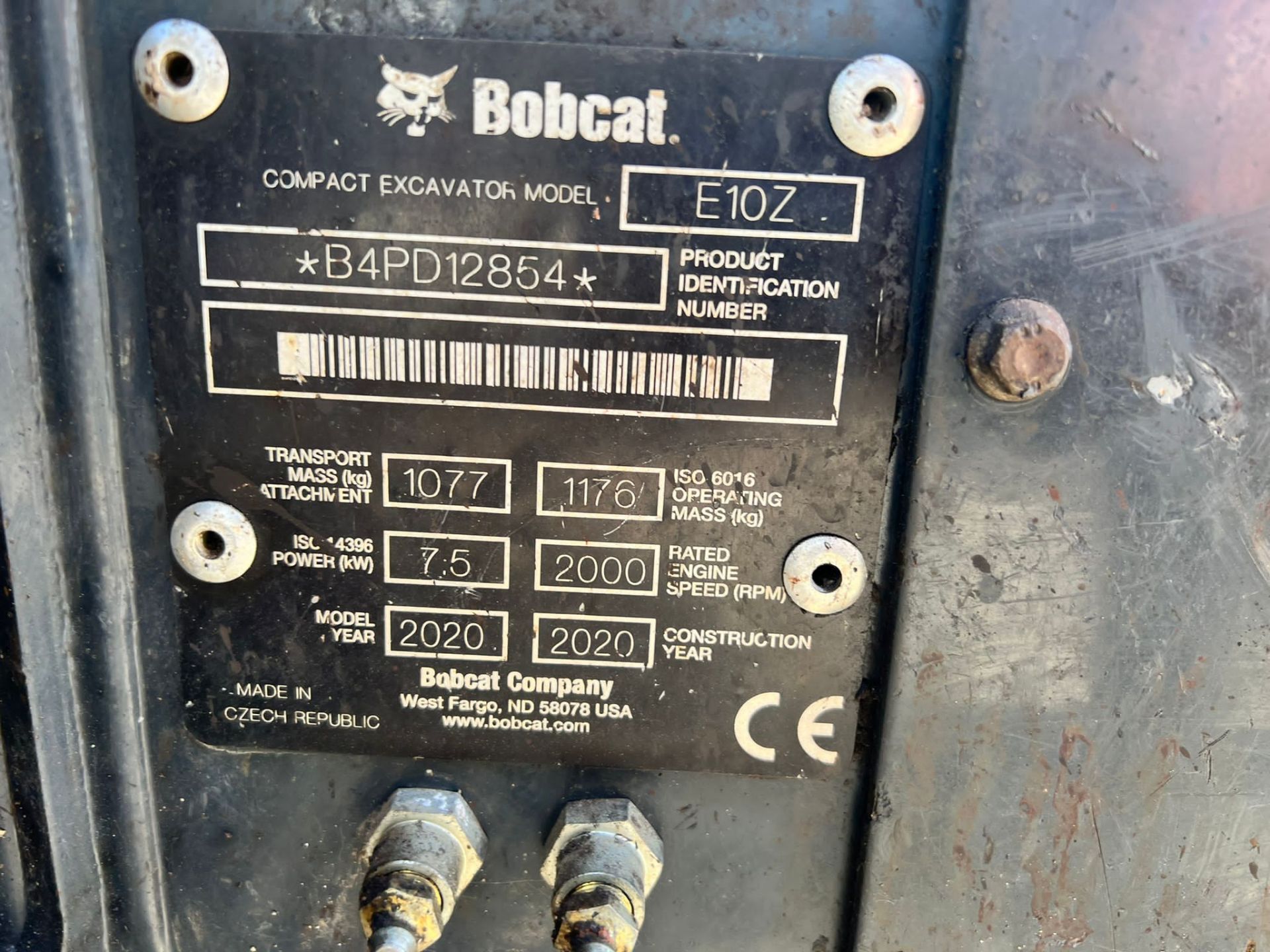 2020 Bobcat E10Z 1 Ton Mini Digger, Showing A Low 1127 Hours!X2 Buckets, Rubber Tracks "PLUS VAT" - Image 24 of 36
