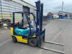 1998 KOMATSU FG15HT-16 1.5TON LPG FORKLIFT, 8167 HOURS, GAS BOTTLE NOT INCLUDED *PLUS VAT*