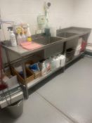 STAINLESS STEEL DOUBLE SINK UNIT, EXCELLENT CONDITION *NO VAT*