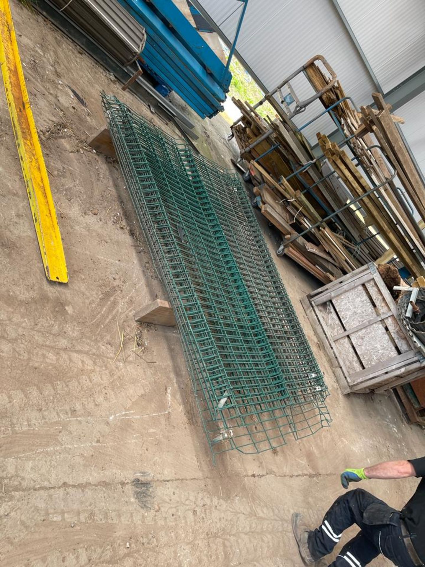 8 x 2.4 WIDE x 1.8 HIGH GREEN POWDER COATED FENCING PANELS, 2m HIGH WHEN FITTED *NO VAT*