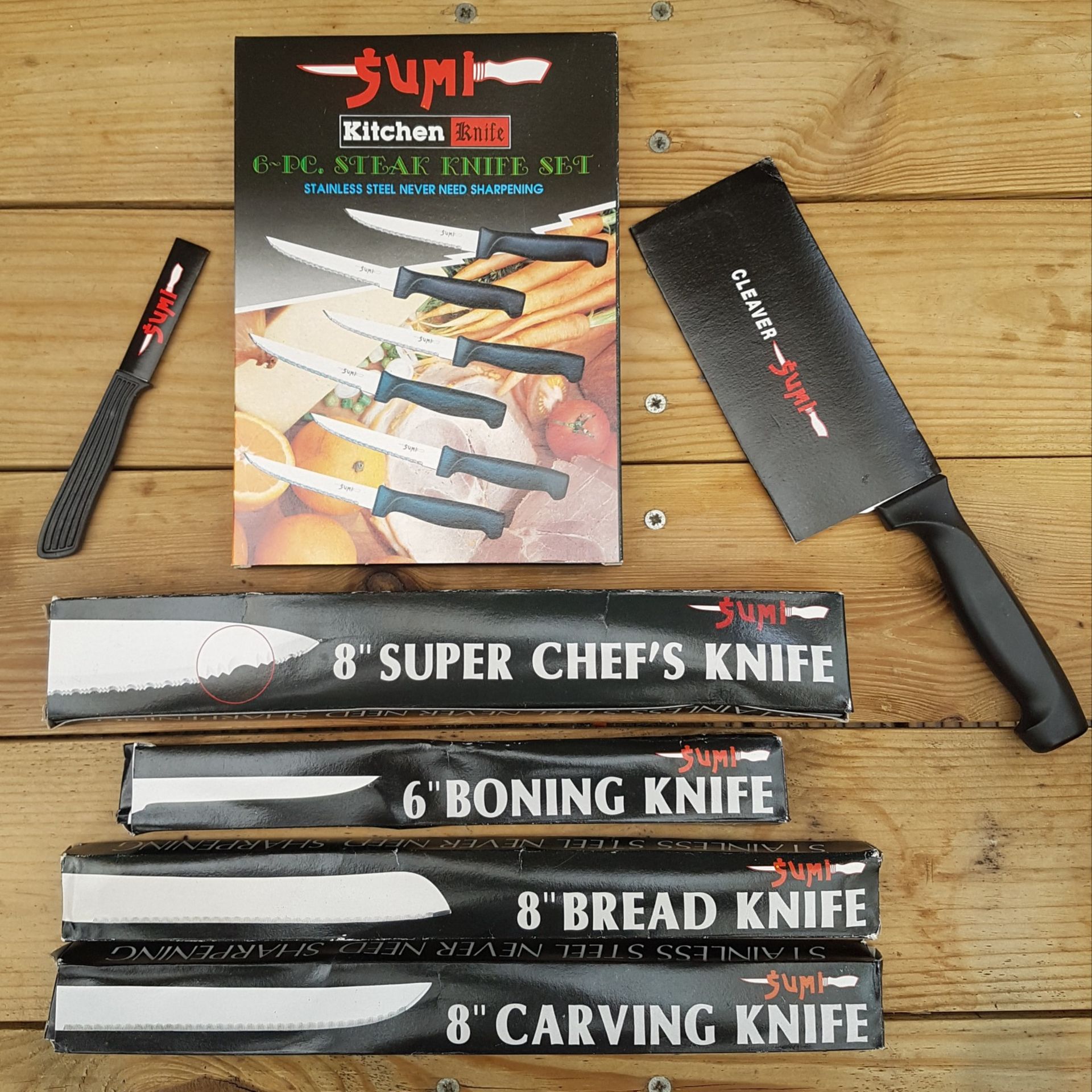 100 SETS OF 12 KNIVES, MADE UP OF 6 STEAK KNIVES & 6 OTHER INDIVIDUAL KITCHEN KNIVES *NO VAT - Image 5 of 6