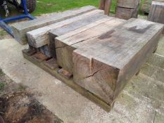 7X HARDWOOD AIR DRIED SAWN OAK & OPEPE BLOCKS / BEAM OFFCUTS *NO VAT*