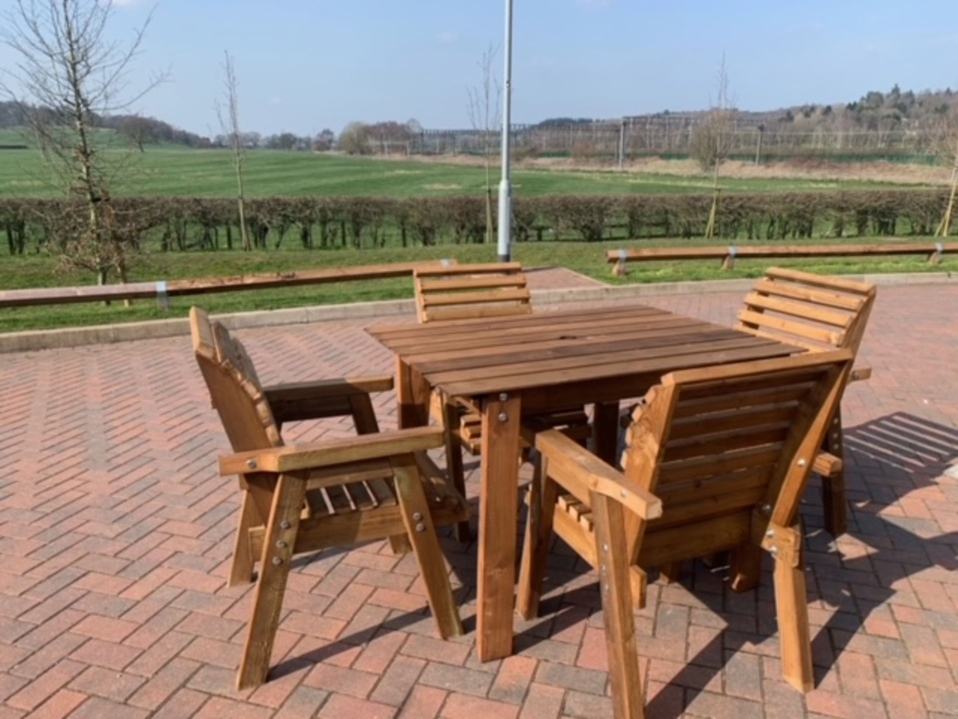 BRAND NEW QUALITY 4 seater handcrafted Garden Furniture set. Table and 4 chairs *NO VAT* - Image 4 of 7