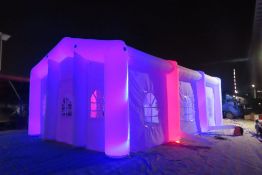 WHITE INFLATABLE MARQUEE WITH LED LIGHTS,10x6M,4m TALL,FOR EVENTS-WEDDINGS,BIRTHDAYS *PLUS VAT*