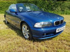 2002/52 BMW 320CI AUTO BLUE CONVERTIBLE, FULL SERVICE HISTORY, 2 KEYS *NO VAT*