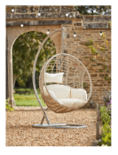 Cox&Cox Hanging Egg Chair, lemon/cream coloured cushions *NO VAT*