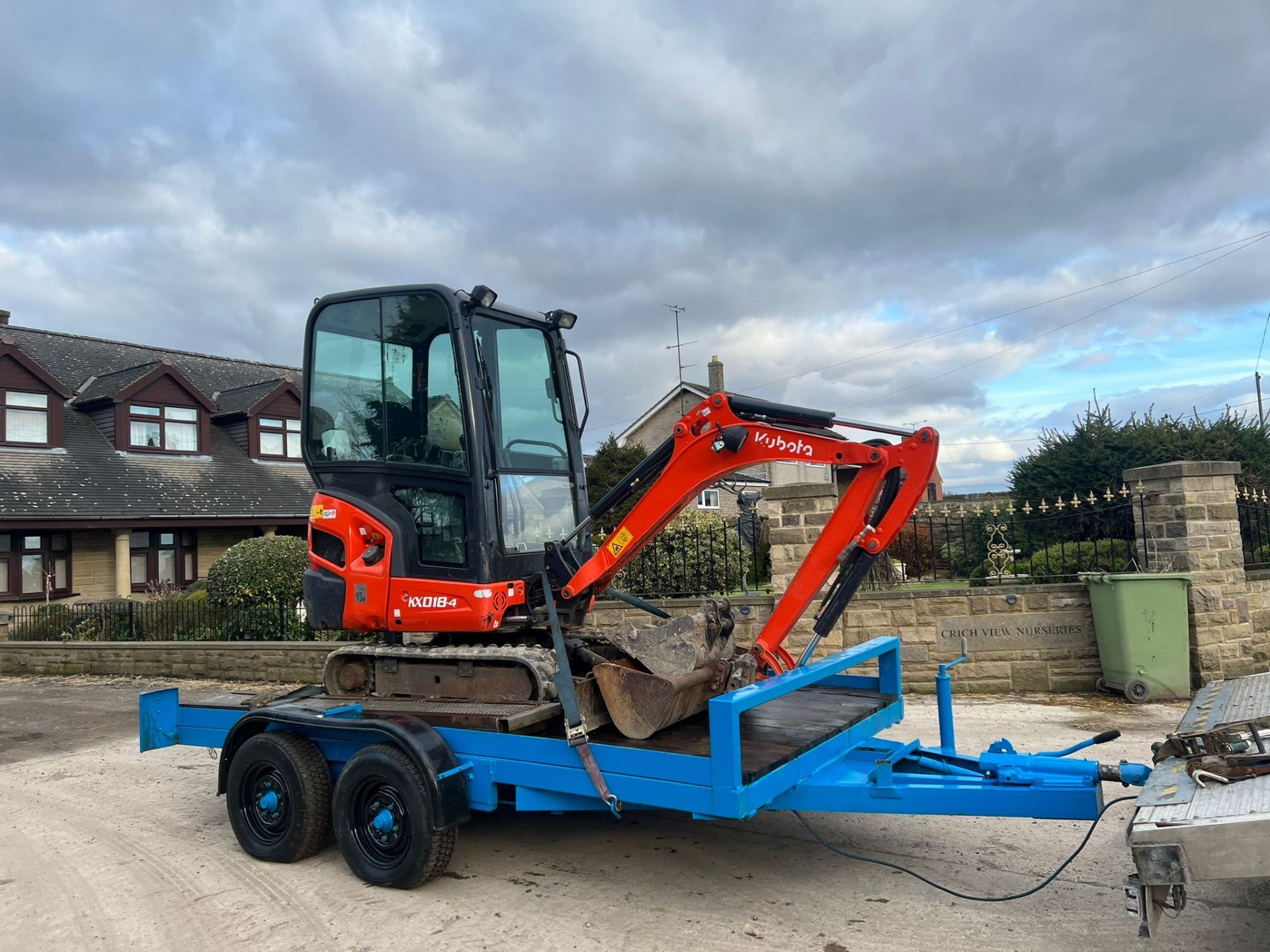 12ft by 6 foot twin axle plant trailer with ramps, Digger not included, Jockey wheel *PLUS VAT*