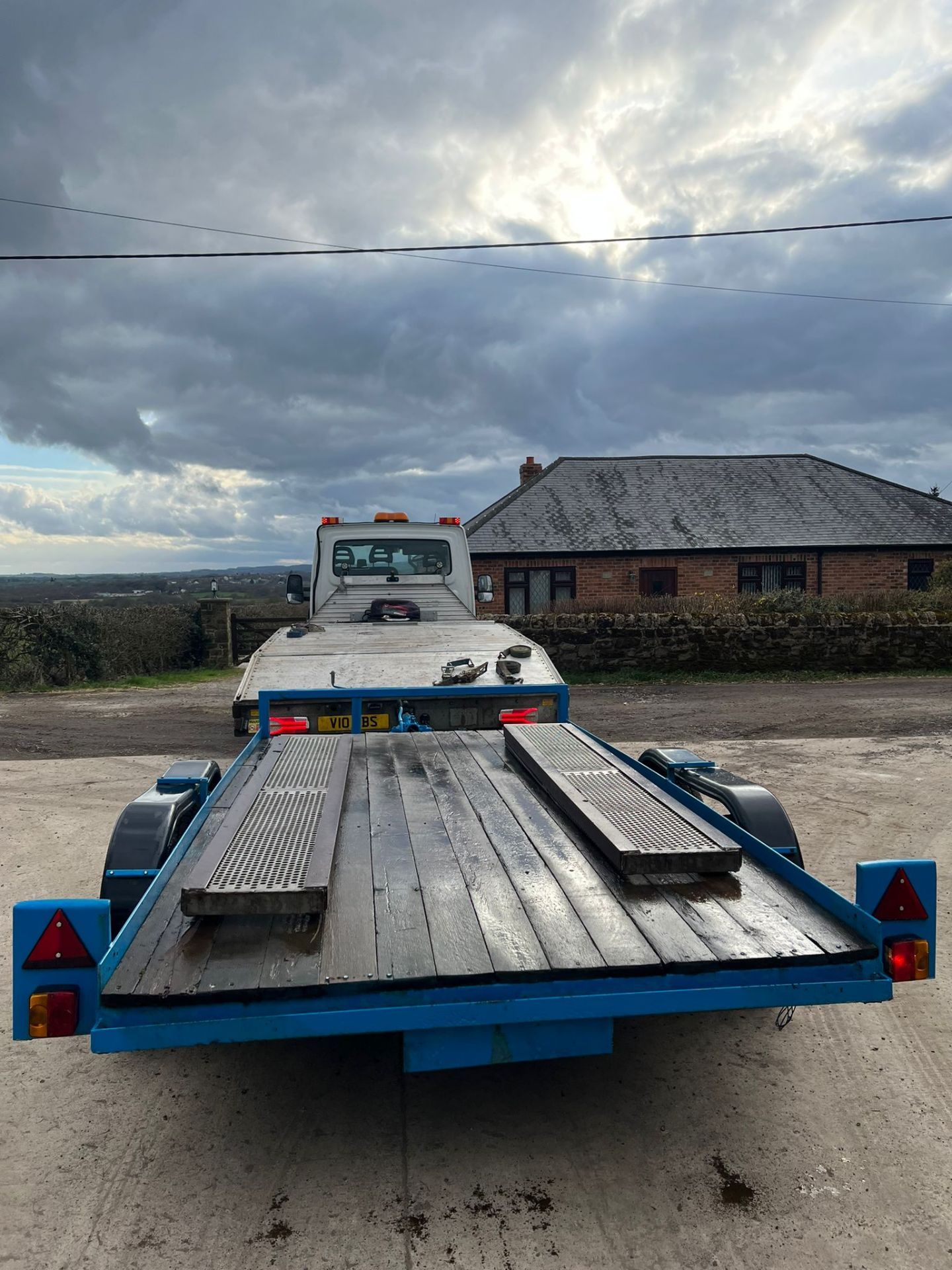 12ft by 6 foot twin axle plant trailer with ramps, Digger not included, Jockey wheel *PLUS VAT* - Image 3 of 5