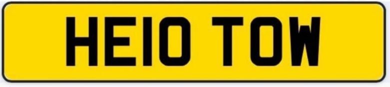 'HE10 TOW', 'HELLO TOW', PRIVATE REG, CURRENTLY ON RETENTION *NO VAT*