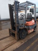 TOYOTA 1.8 TON FORKLIFT, RUNS ON PETROL OR GAS, HAS CHANGE OVER SWITCH *NO VAT*