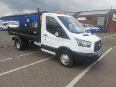 2018/68 FORD TRANSIT 350 WHITE TIPPER, EURO 6, STEEL TIPPING BODY, 2 KEYS *PLUS VAT*