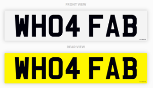 "WH04 FAB", PRIVATE NUMBER PLATE, CURRENTLY ON RETENTION UNTIL 17/08/2027 *NO VAT*