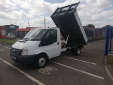 2012/62 FORD TRANSIT 100 T350 RWD WHITE TIPPER *PLUS VAT*