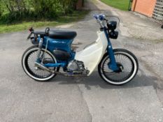 Honda c50 fitted with a 212 Daytona 4 valve engine, very fast and been a 5 speed sits at 70mph