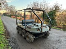 ARGOCAT CONQUEST 8x8 OFF ROAD UTILITY VEHICLE, RUNS AND DRIVES, SHOWING A LOW 1038 HOURS
