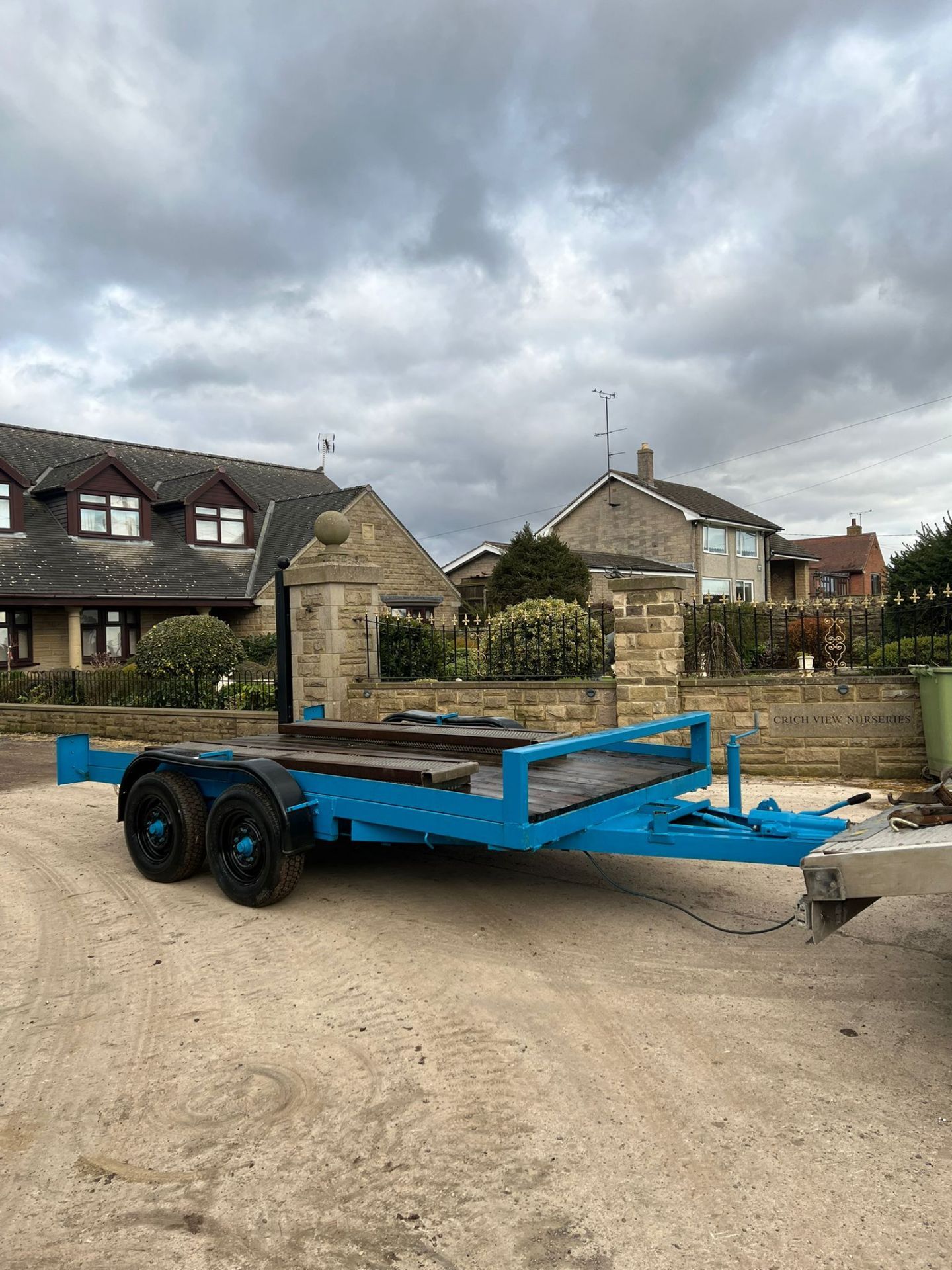 12ft by 6 foot twin axle plant trailer with ramps, Digger not included, Jockey wheel *PLUS VAT*