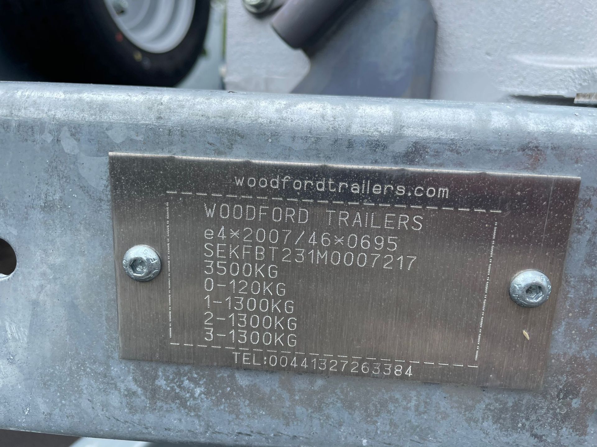 BRAND NEW WOODFORD 3500kg FLAT BED TRAILER, WITH PAPERWORK *NO VAT* - Image 4 of 4