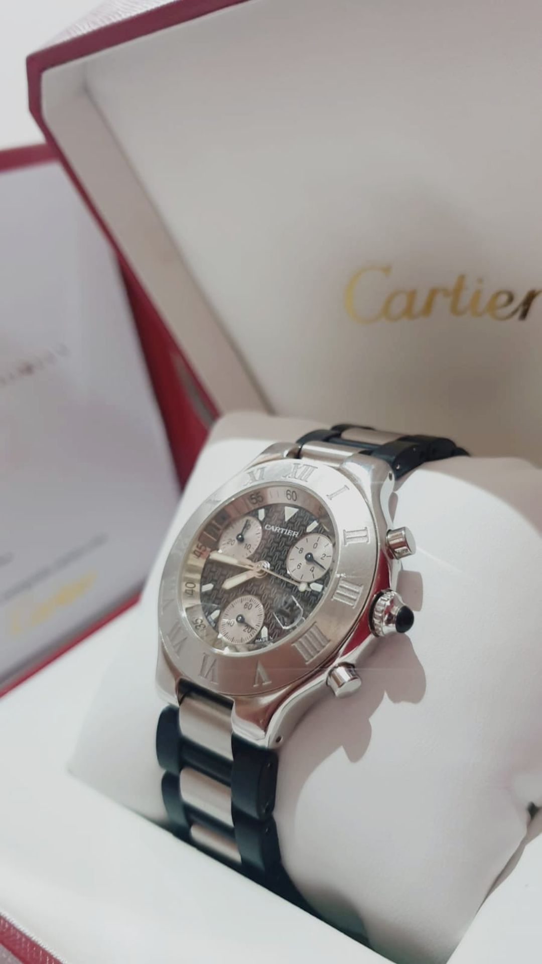 CARTIER MENS Watch Stainless Steel & Black *NO VAT* - Image 4 of 11