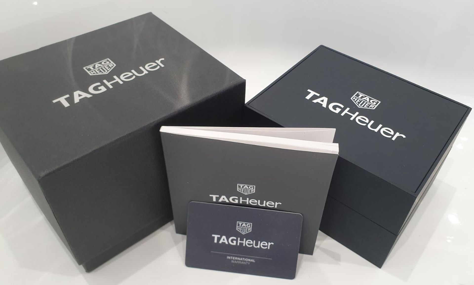 TAG HEUER MONACO MENS BLACK WATCH WITH BOX & GUARANTEE CARD NO VAT - Image 7 of 7