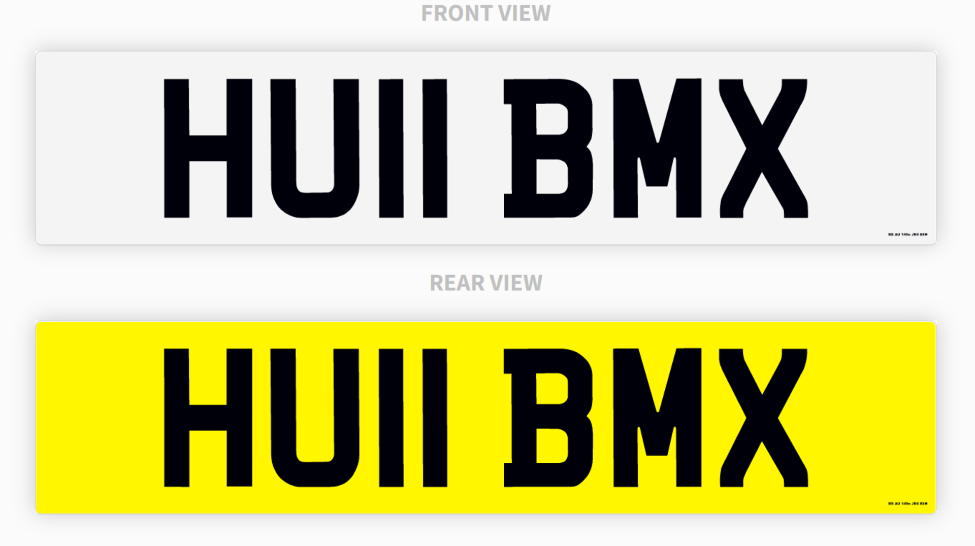 "HU11 BMX", PRIVATE NUMBER PLATE, CURRENTLY ON RETENTION UNTIL 15/02/2028 *NO VAT*