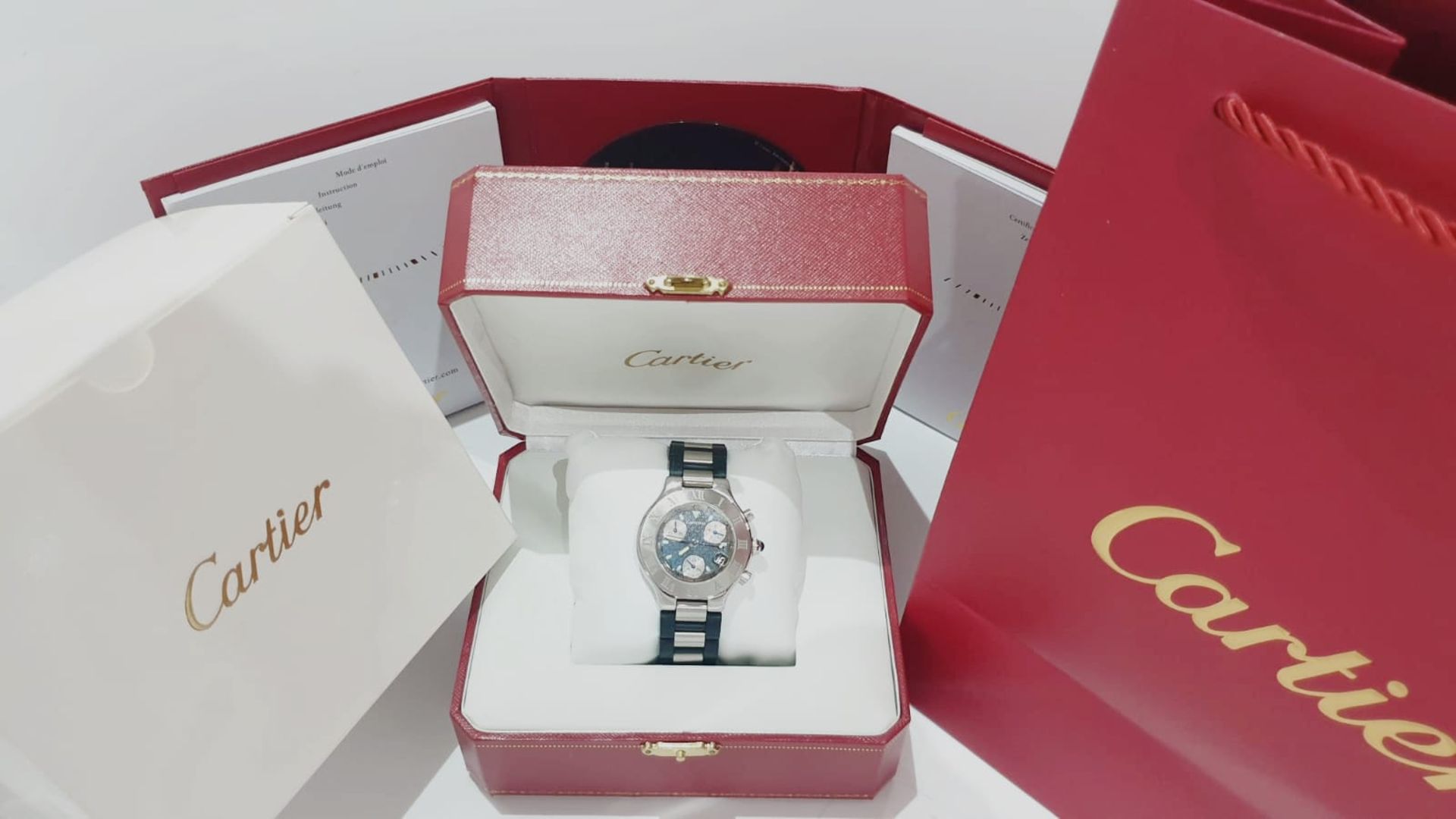CARTIER MENS Watch Stainless Steel & Black *NO VAT* - Image 2 of 11