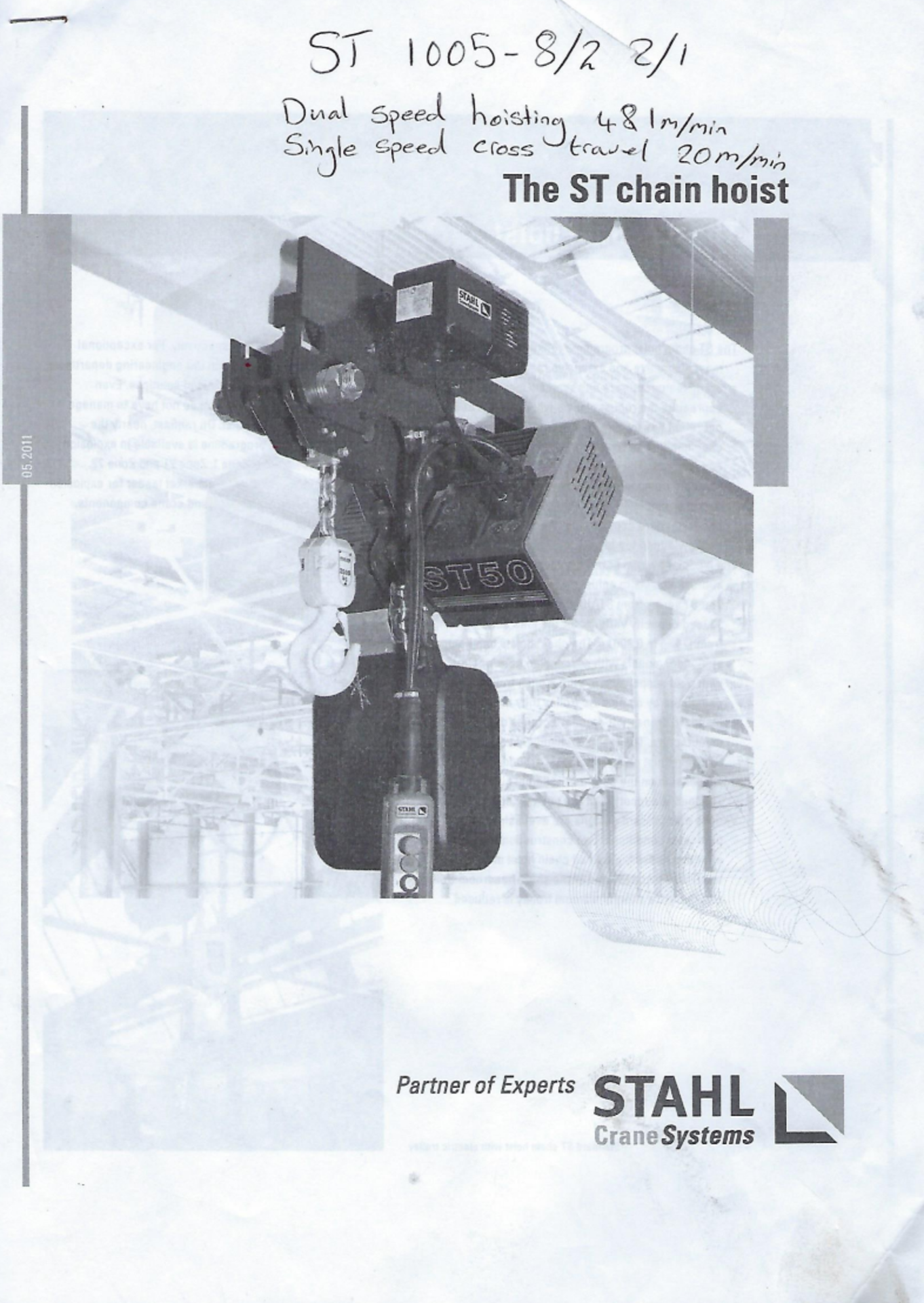 STAHL ST10 Overhead Crane with Remote Controller, Full Track, Handbook & Instructions *PLUS VAT* - Image 4 of 6