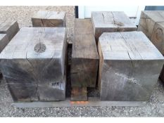 5X JOB LOT HARDWOOD TIMBER DRY ENGLISH OAK BLOCK / BEAM OFFCUTS *NO VAT*