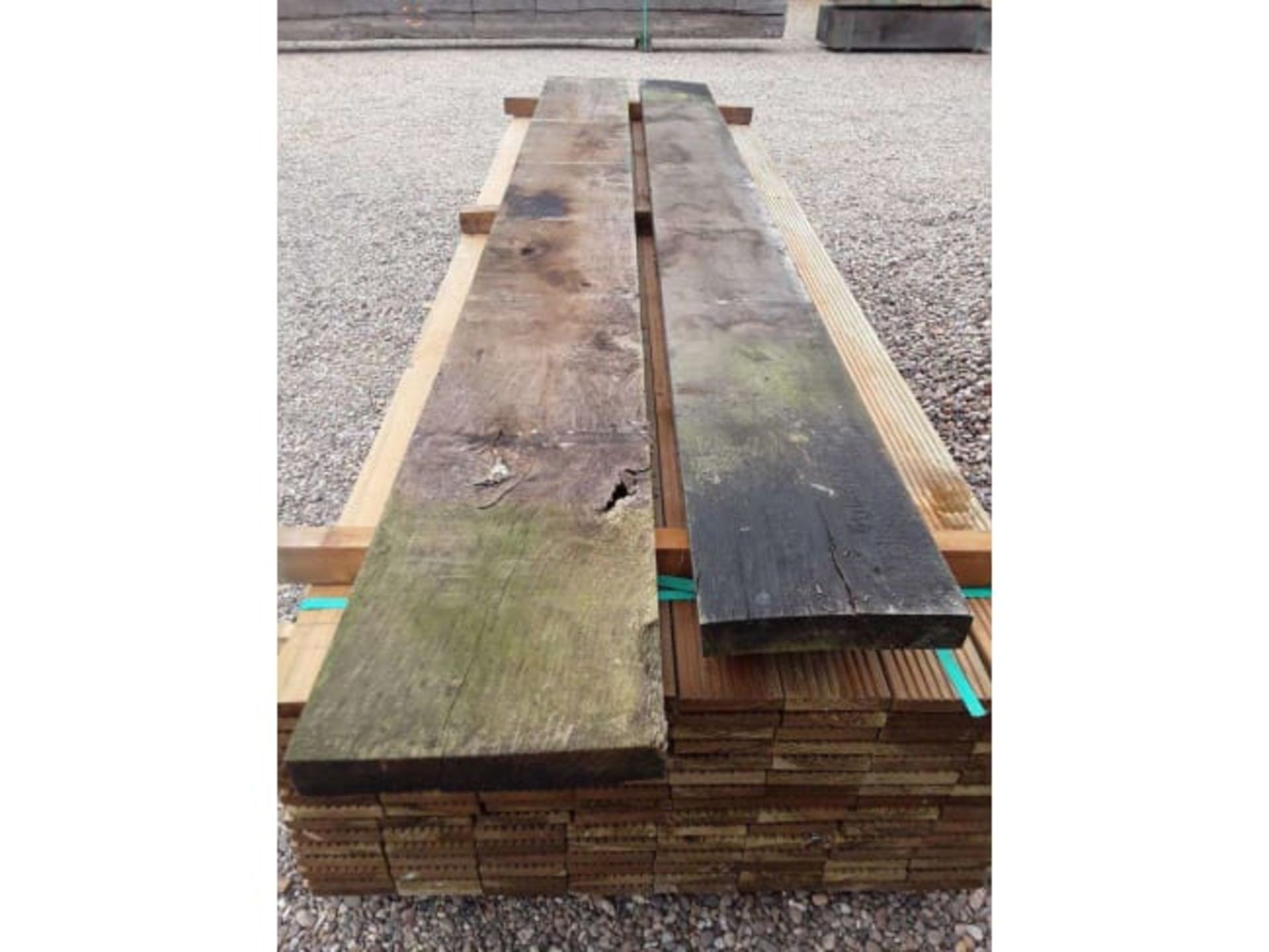 2X HARDWOOD AIR DRIED SAWN ENGLISH SQUARE EDGED OAK BOARDS / SLABS / TABLE TOPS *NO VAT* - Image 2 of 3