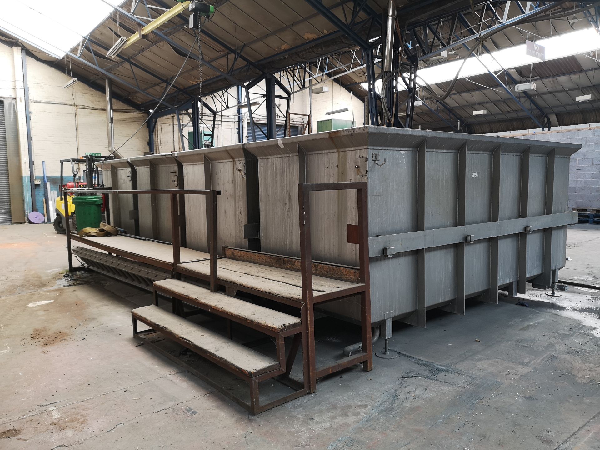 4 Galvanised Treatment Tanks with Platform and Stairs including 2 Outlets for Waste *PLUS VAT*