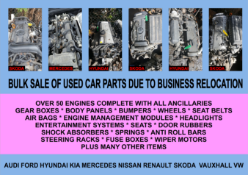 BULK SALE OF USED CAR PARTS DUE TO BUSINESS RELOCATION *NO VAT*
