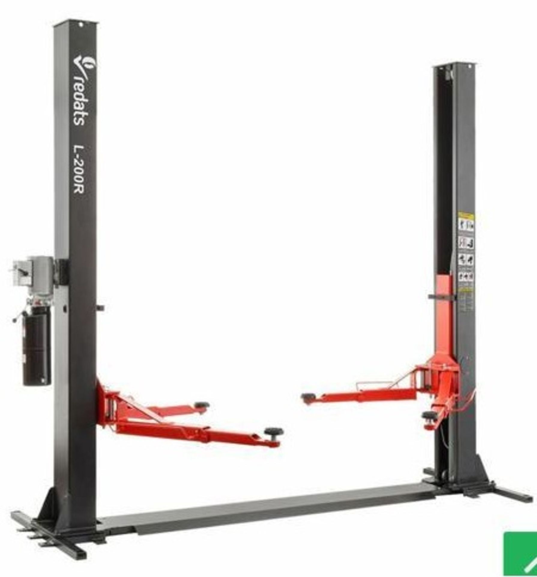 BRAND NEW ! REDATS L-200R MANUAL 4 TONNE 2 POST LIFT WITH BASE FRAME *PLUS VAT* - Image 2 of 10
