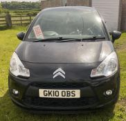 2010 CITROEN C3 VTR+ BLACK HATCHBACK, 89,565 miles, 1 key, logbook, NO VAT