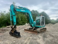 Kobelco 80MSR 8 Tonne Excavator With Blade, Runs Drives And Digs, Showing A Low 9117 Hours!