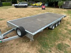 BRAND NEW WOODFORD 3500kg FLAT BED TRAILER, WITH PAPERWORK *NO VAT*