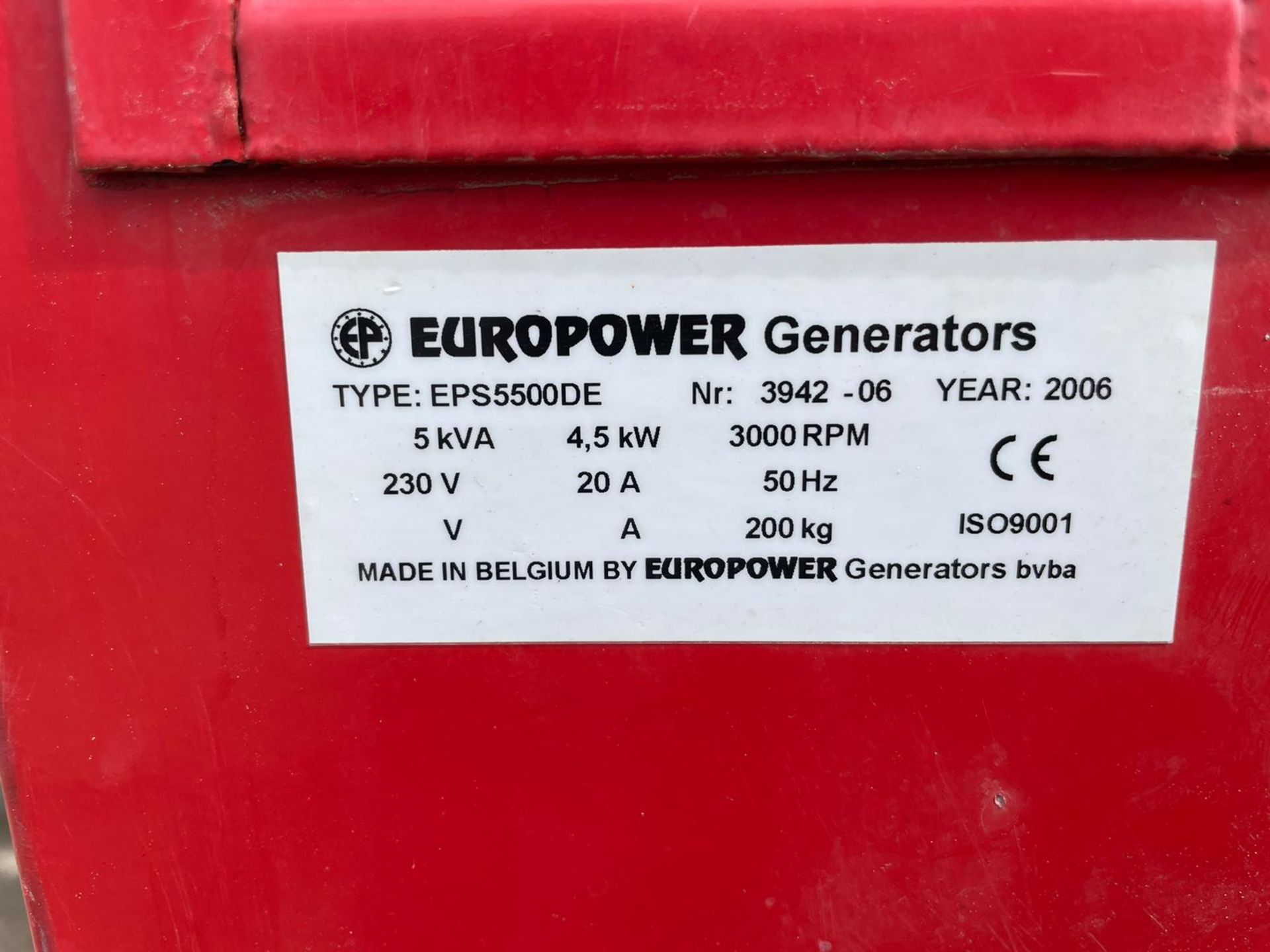 EUROPOWER GENERATOR, YEAR 2006 *NO VAT* - Image 6 of 7