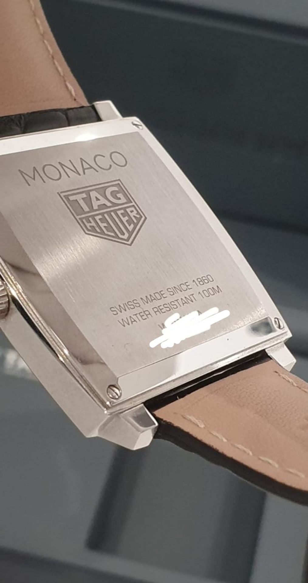 TAG HEUER MONACO MENS BLACK WATCH WITH BOX & GUARANTEE CARD NO VAT - Image 6 of 10