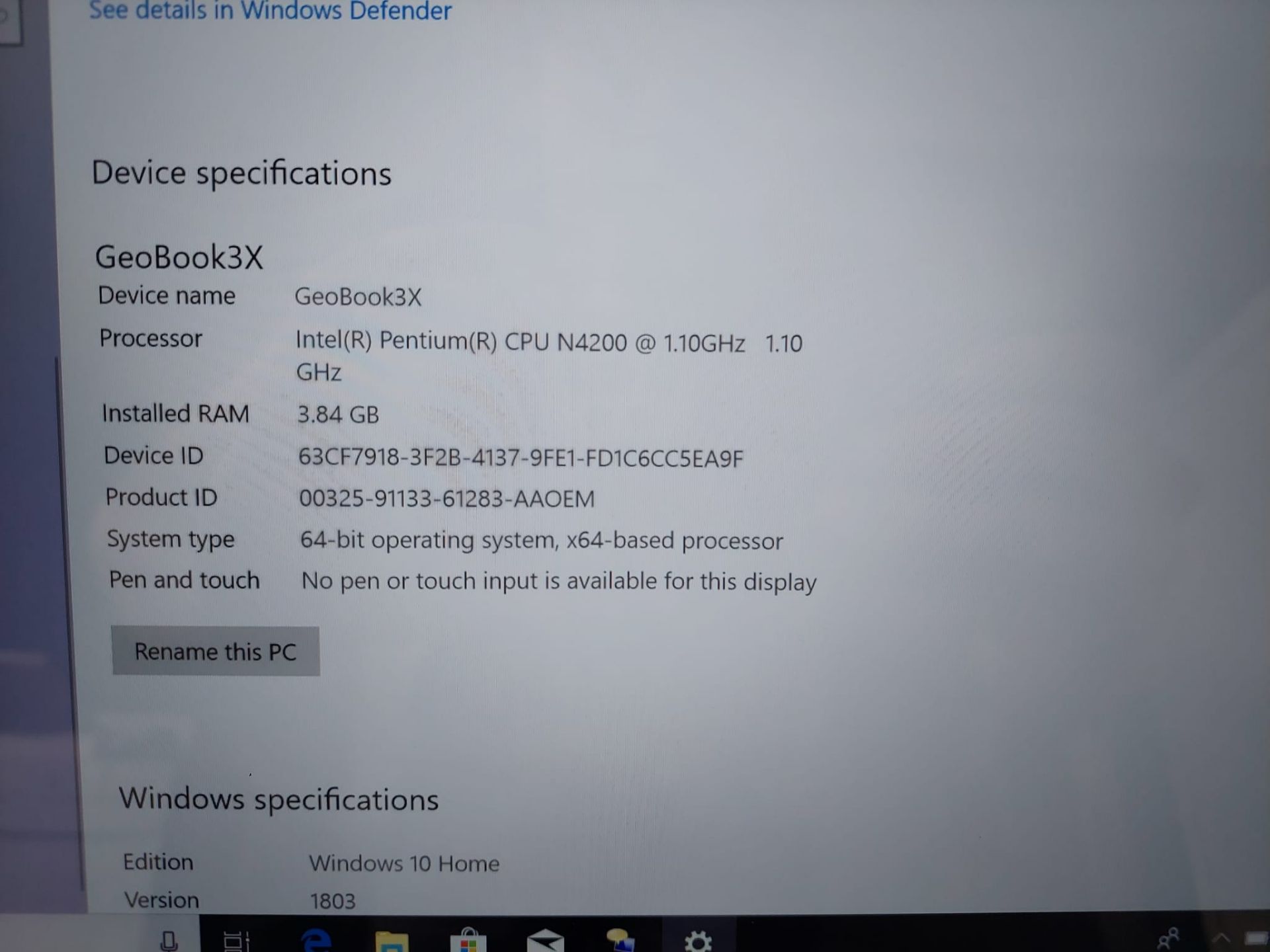 Geobook3X Silver Laptop w/ Intel Pentium N4200 CPU *NO VAT* - Image 10 of 13