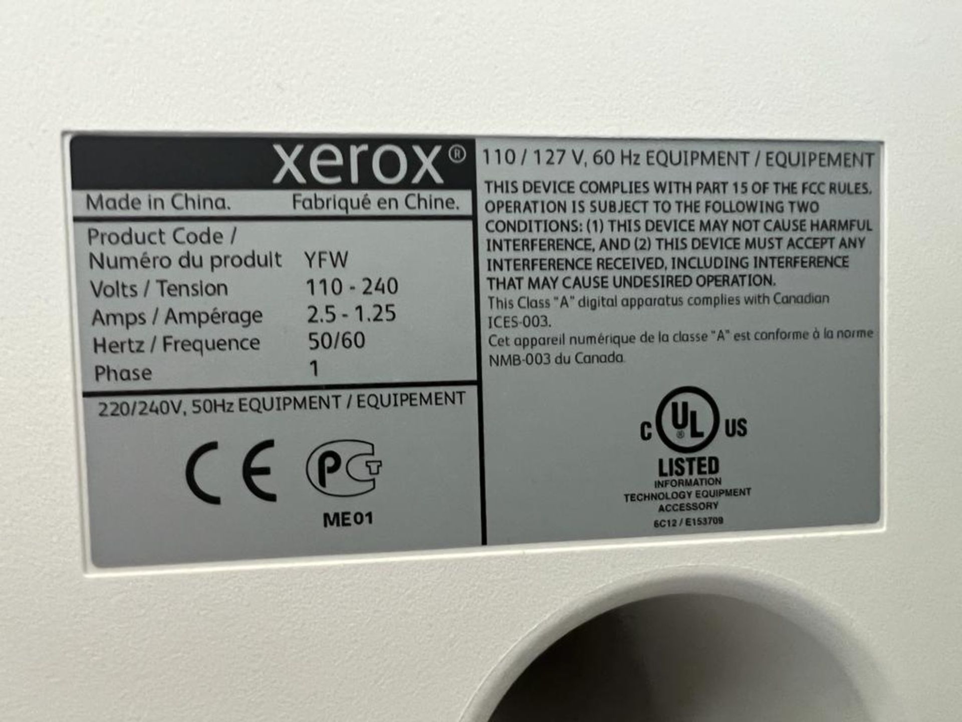 Xerox Workcentre YFW Printer *NO VAT* - Image 3 of 3