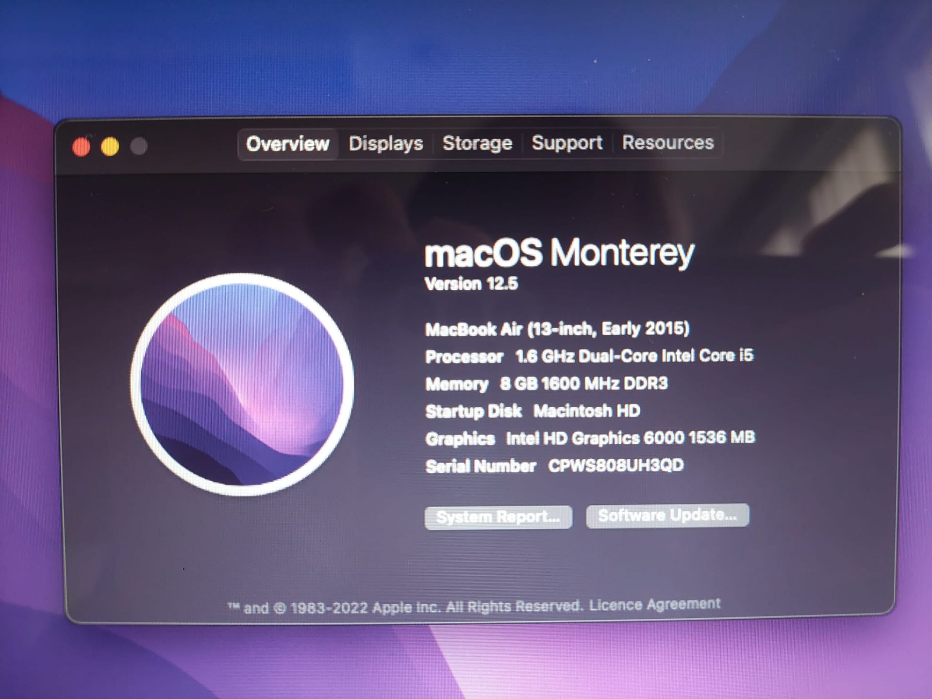 Apple 2015 Macbook Air w/ 13 Inch Display and Dual Core Intel i5 CPU *NO VAT* - Image 13 of 17