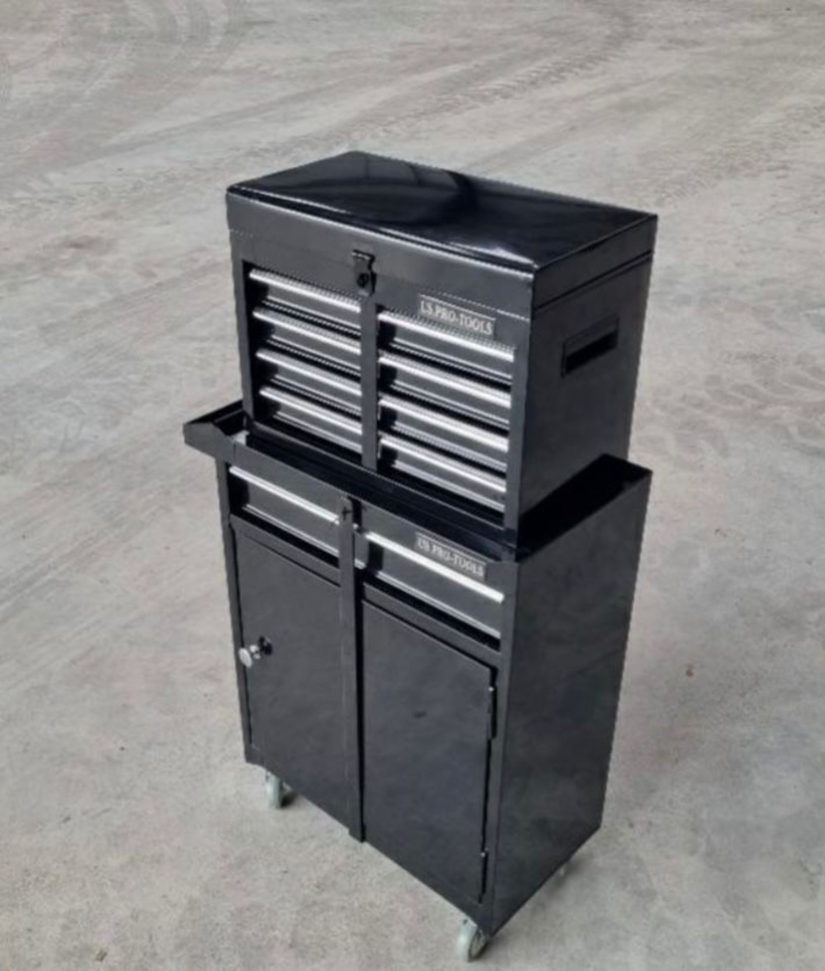 New And Unused Black Rolling Toolbox And Top 4 Draw Cabinet *PLUS VAT*