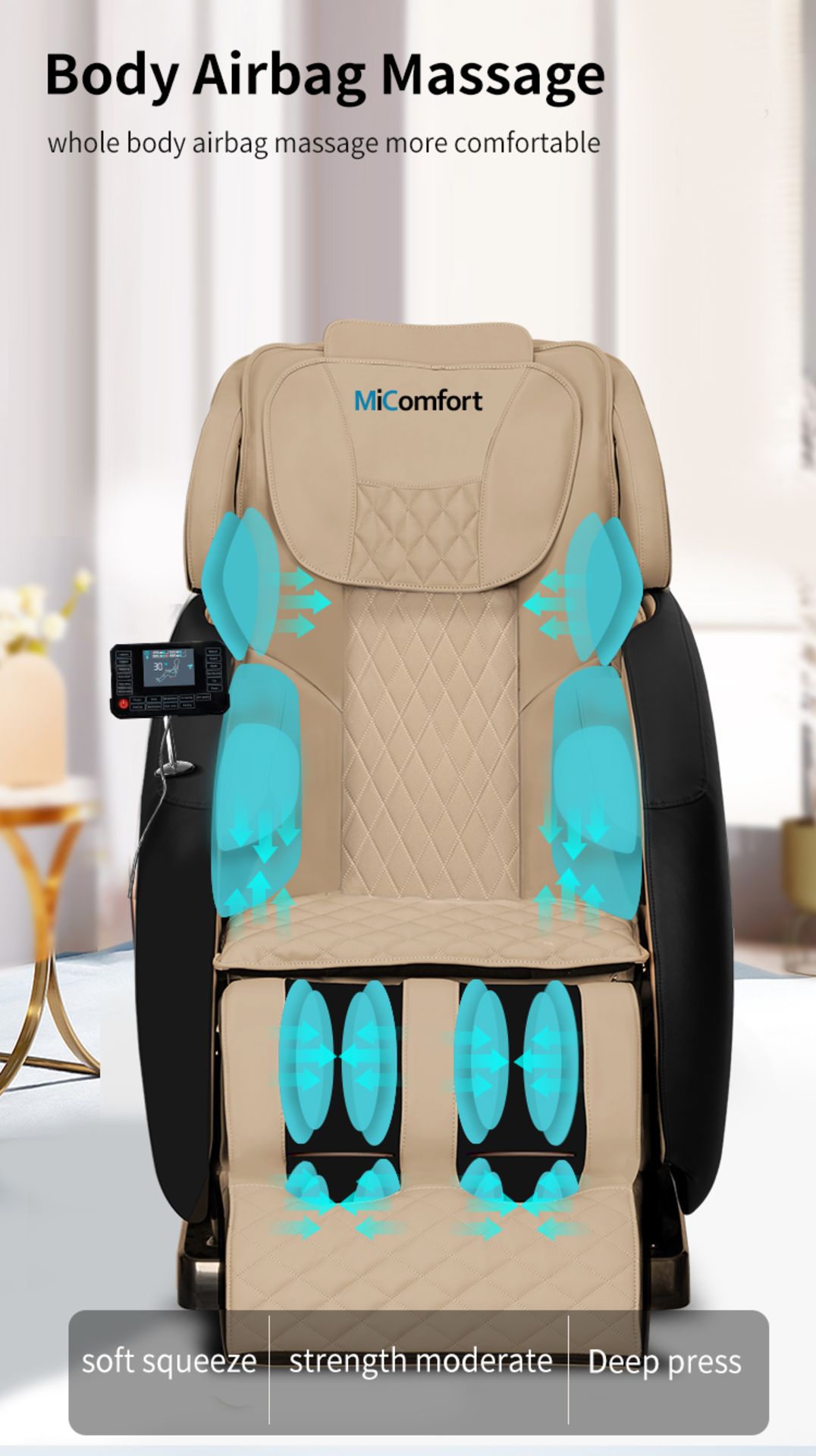 Brand New in Box MiComfort Full Body 4D SL Track Massage Chair in Khaki RRP £2499 *NO VAT* - Image 6 of 6