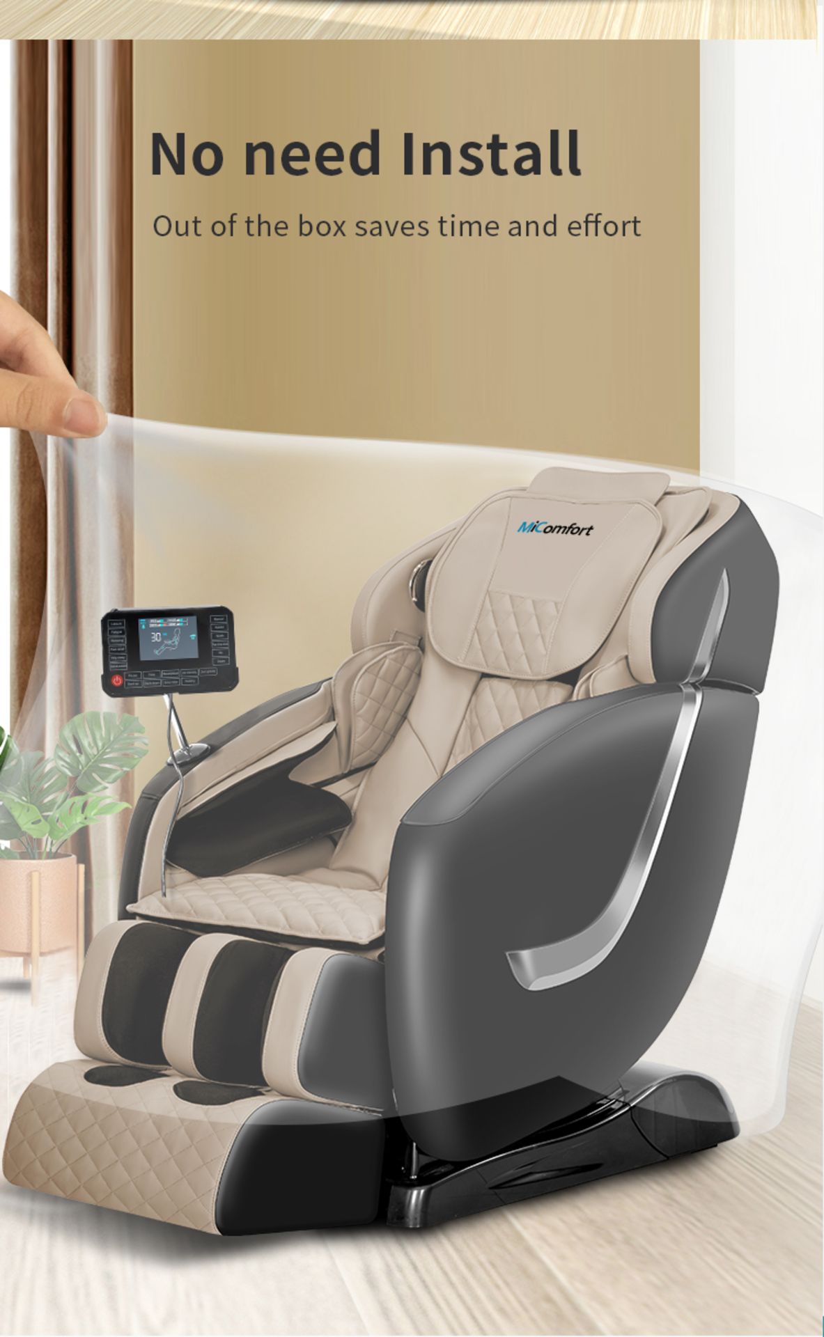 Brand New in Box MiComfort Full Body 4D SL Track Massage Chair in Khaki RRP £2499 *NO VAT* - Image 2 of 6