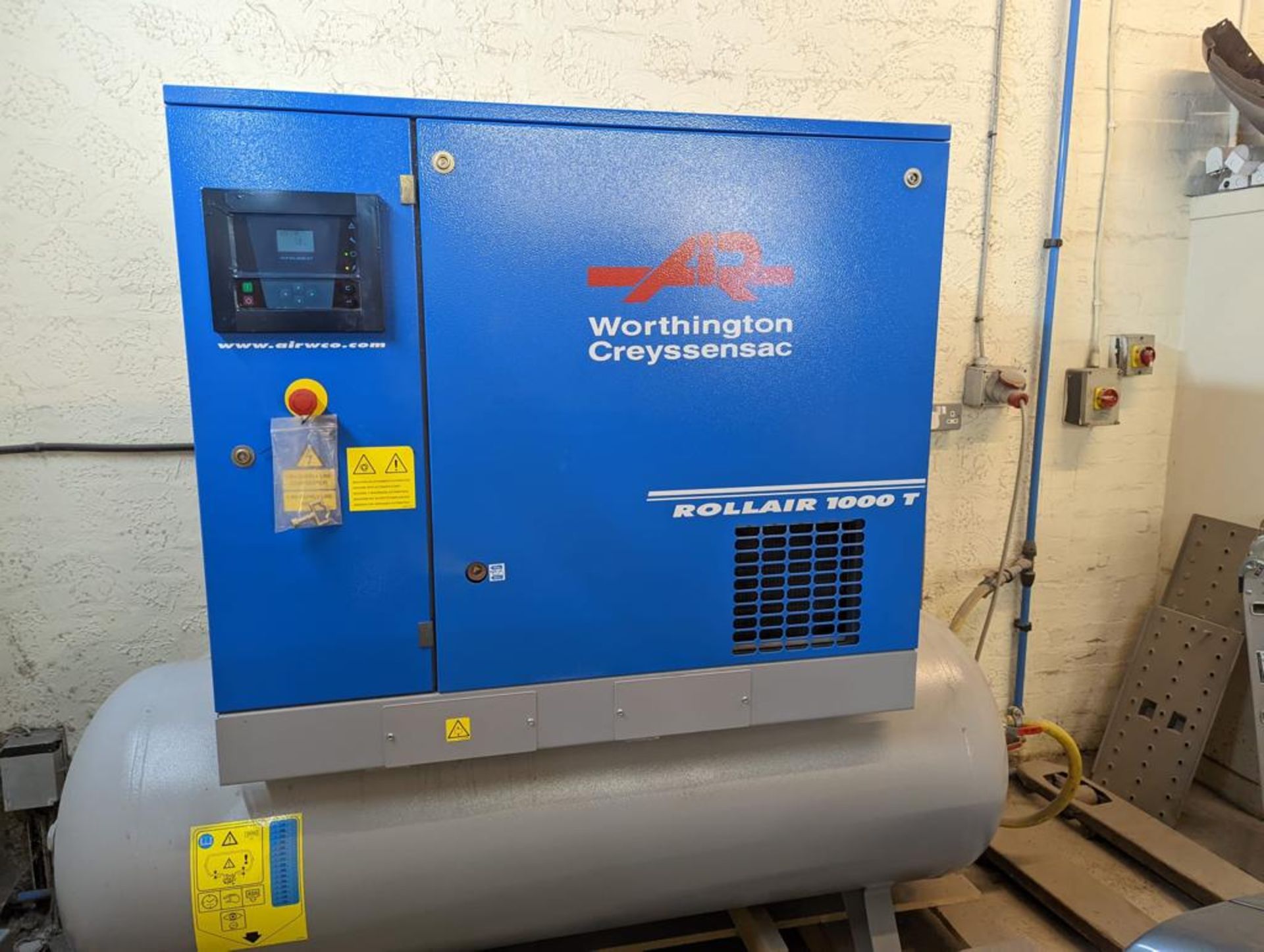 WORTHINGTON ROLLAIR 1000T TANK MOUNTED AIR COMPRESSOR / DRYER *NO VAT* - Image 2 of 5