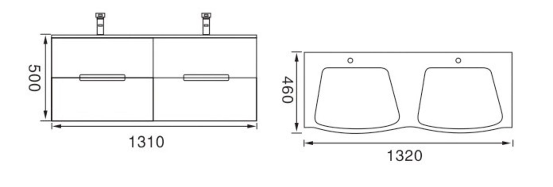 BRAND NEW Excellent Quality Designer Vanity Unit in Warm Grey RRP £499 *NO VAT* - Image 4 of 4