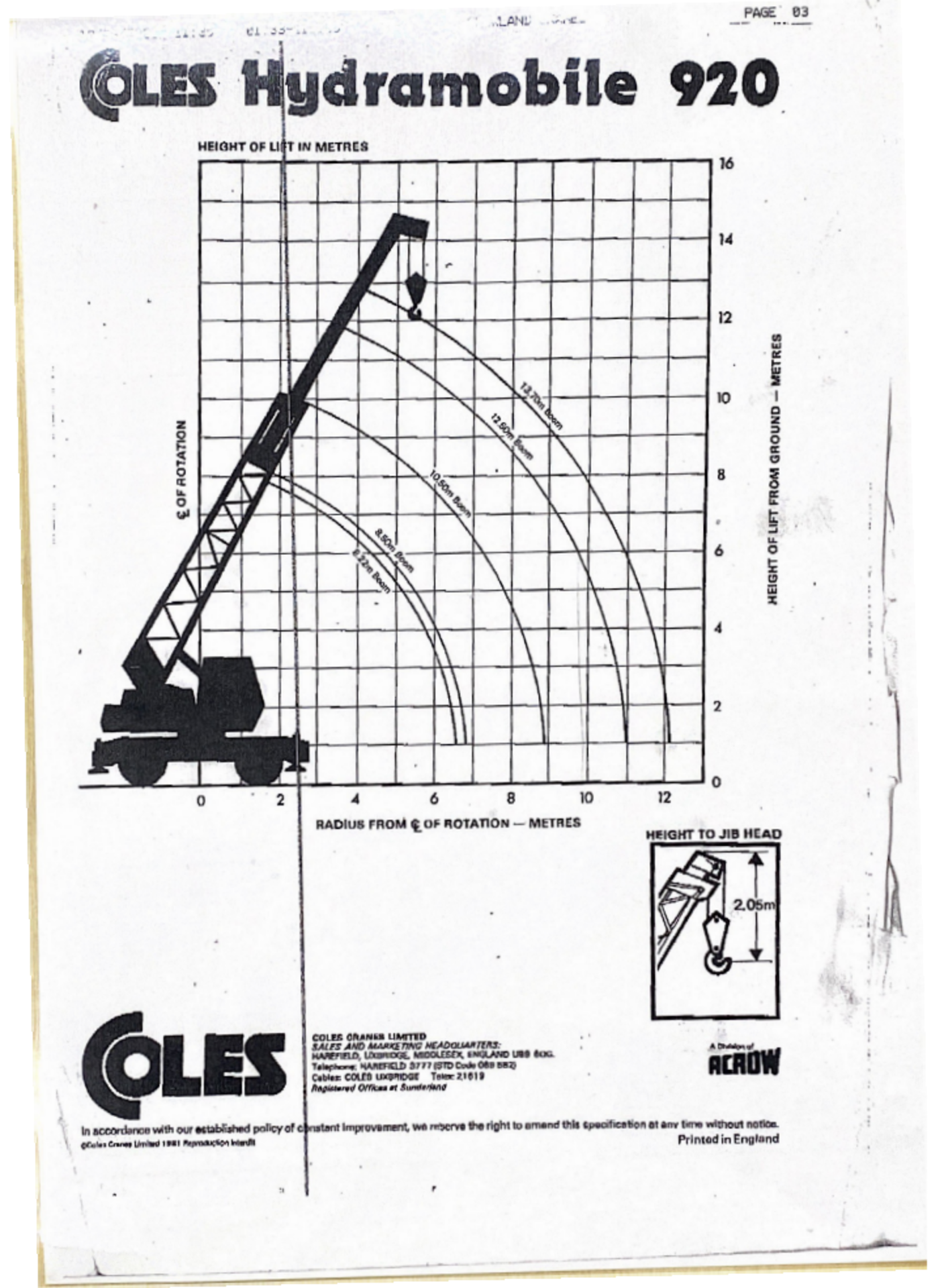 Coles Hydramobile 920 crane, Maximum lift capacity 18 tonne *PLUS VAT* - Image 15 of 15