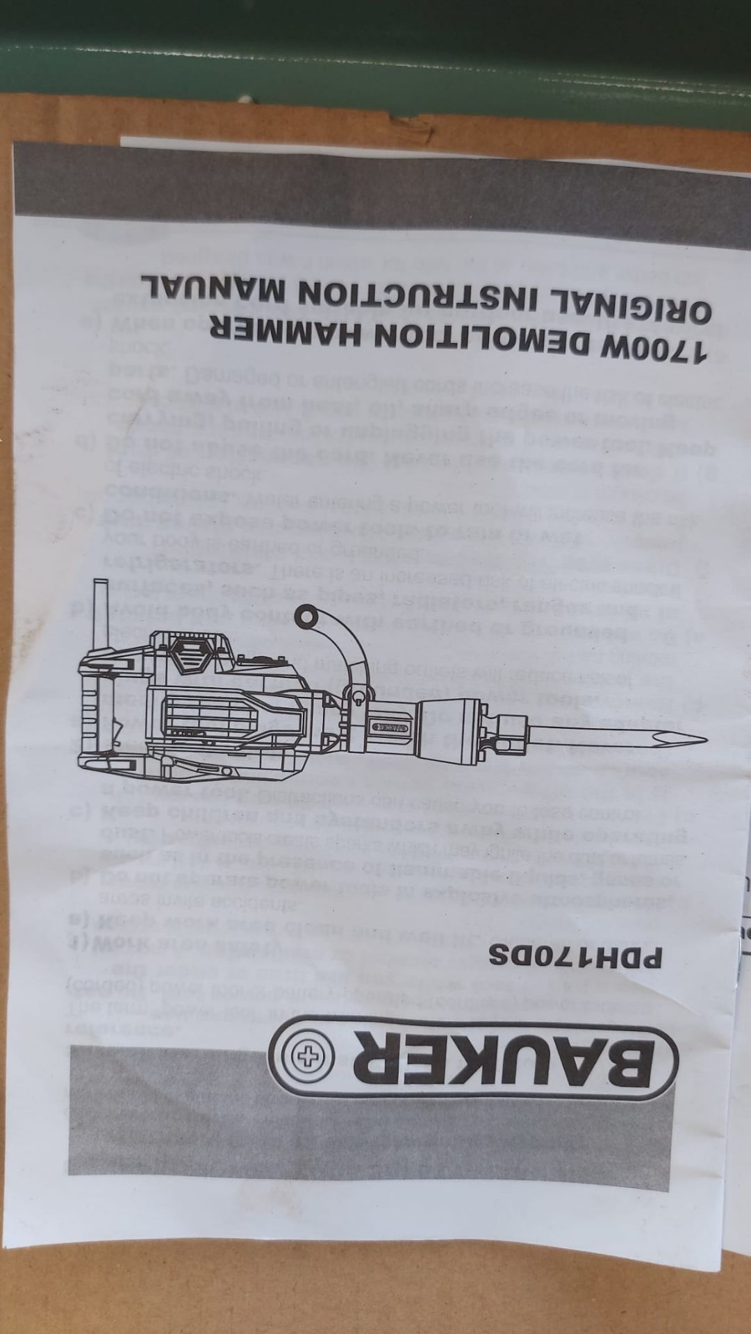 BRAND NEW BAUKER 1700W DEMOLITION HAMMER *PLUS VAT* - Image 5 of 10