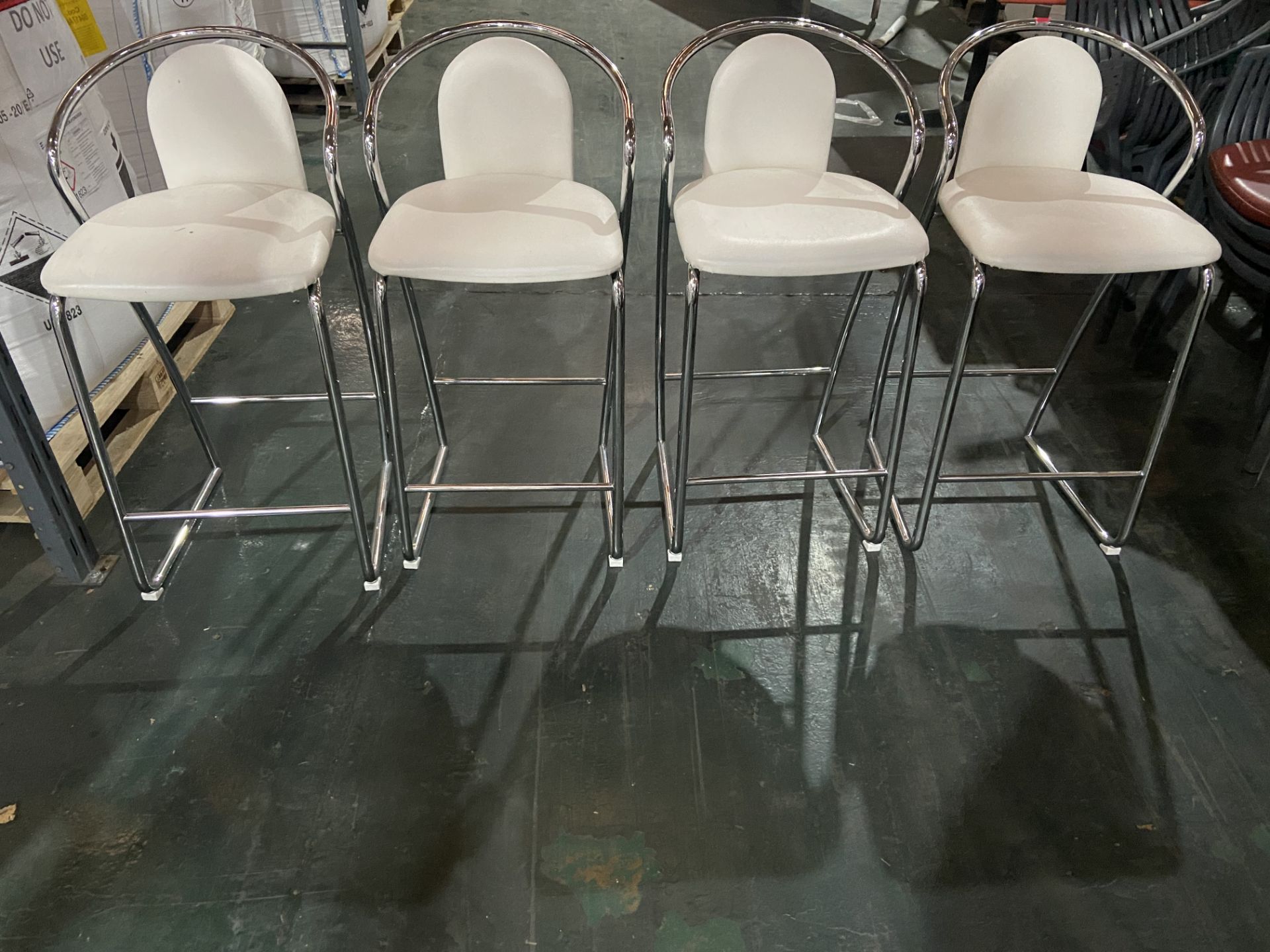 4x WHITE HIGH STOOLS *NO VAT* - Image 2 of 2