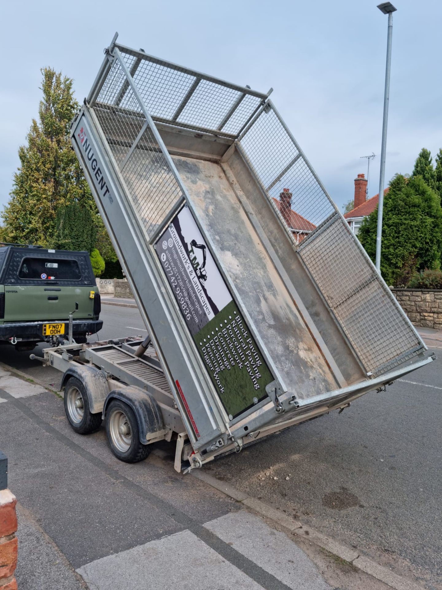 NUGENT T3118H CAGED TWIN AXLE TIPPING TRAILER, 3500KG *NO VAT* - Image 3 of 8