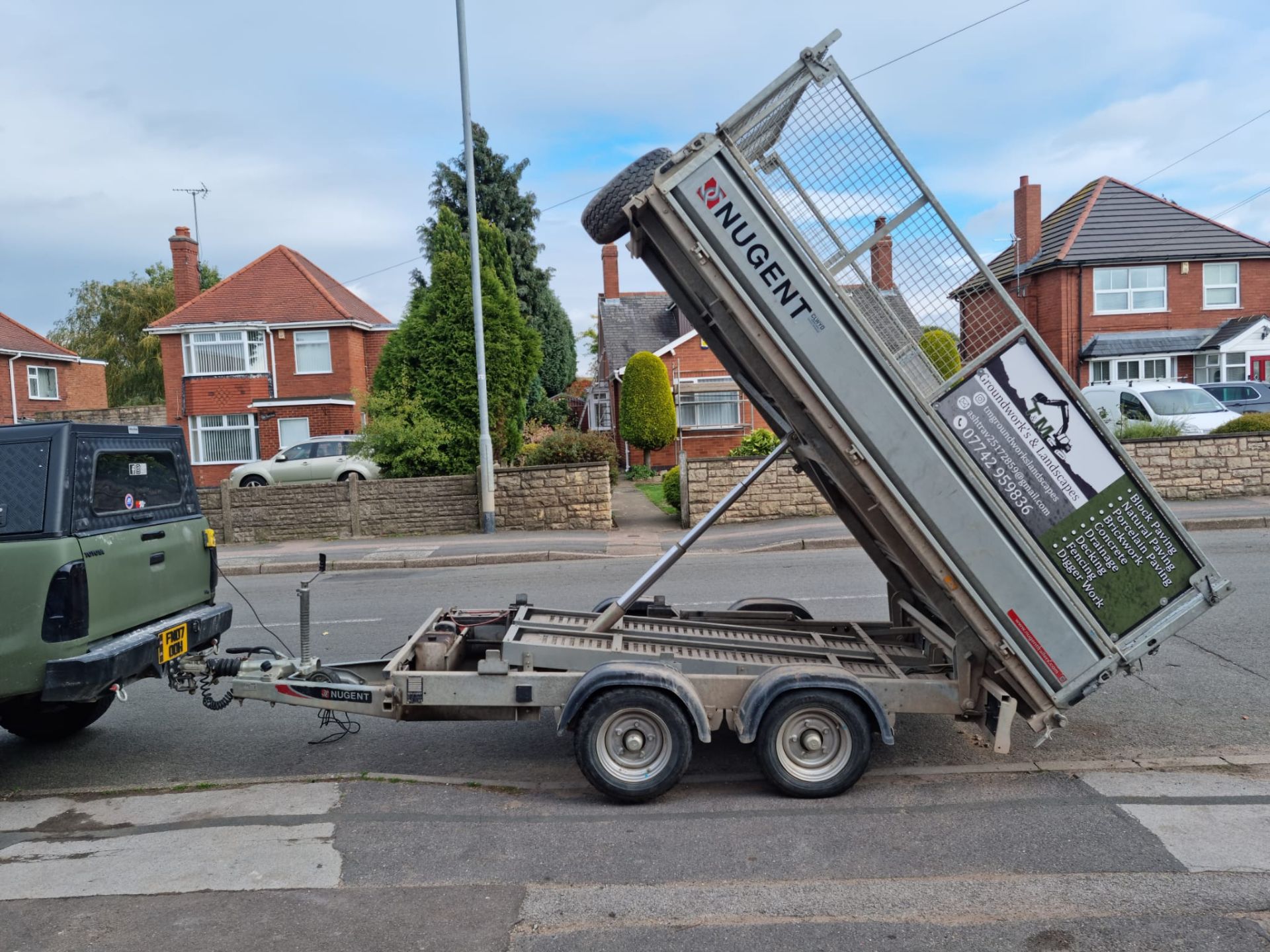 NUGENT T3118H CAGED TWIN AXLE TIPPING TRAILER, 3500KG *NO VAT*