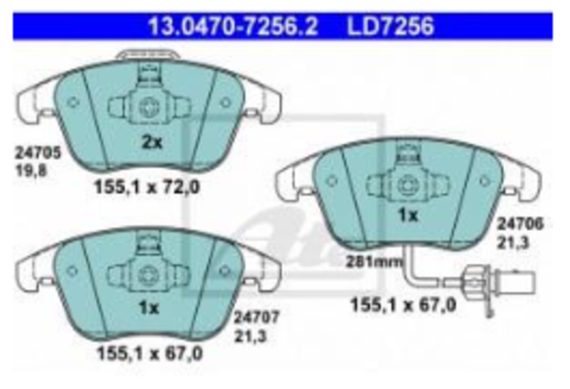 Brand new, Audi A4 Front Wheel CERAMIC Break Pads *NO VAT* - Image 2 of 2